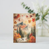 Herfstbergen vallen laat  Natuur achter Briefkaart (Staand voorkant)