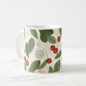 Herfstbessen en botanisch bladpatroon koffiemok (Voorkant links)