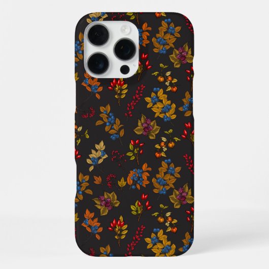 Herfstbessen op chocoladebruin 2 iPhone hoesje (Achterkant)