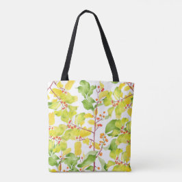 Herfstbessen op een all-over-print Canvas tas