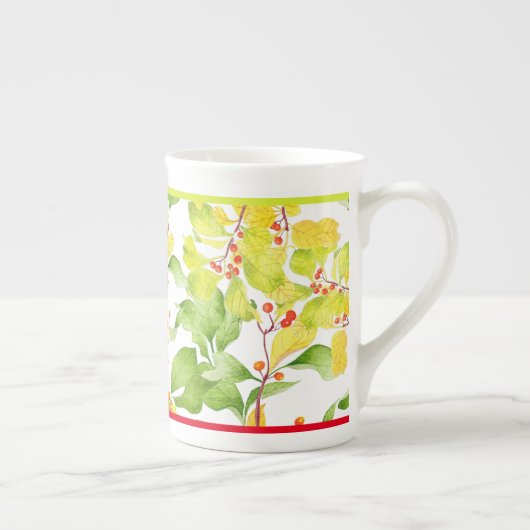 Herfstbessen op een Bone China-Mok Porselein Kop (Rechts)