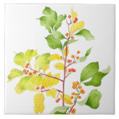 Herfstbessen op een keramische Tegel Tegeltje (Voorkant)