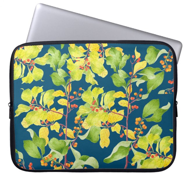 Herfstbessen op een laptophoes laptop sleeve (Voorkant)