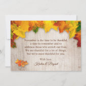 Herfstblaadjes Slingerlichtjes in landelijke stijl Bedankkaart (Achterkant)