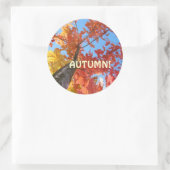 Herfstblaadjesstickers op maat Herfstblaadjes Ronde Sticker (Tas)