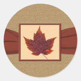 Herfstblad 1,5"Diameter Ronde Sticker