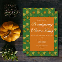 Herfstblad aquarel Friendsgiving dinerfeest