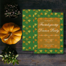 Herfstblad aquarel Friendsgiving dinerfeest