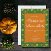 Herfstblad aquarel Thanksgiving dinerfeest Kaart