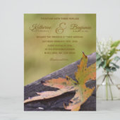 Herfstblad Bruiloft Kaart (Staand voorkant)