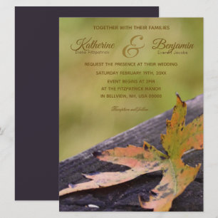 Herfstblad Bruiloft Kaart
