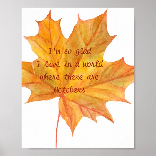 Herfstblad citaat poster (Voorkant)