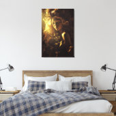 Herfstblad Cocon Meisje Gouden Gloed Canvas Afdruk (Insitu (Slaapkamer))