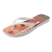 Herfstblad Eikel Patchwork Patroon Kunst Teenslippers (Schuin)