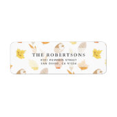Herfstblad & Eikel Patroon Crème Adres Etiket (Voorkant)