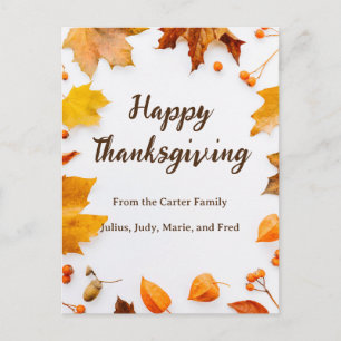 Herfstblad fijne Thanksgiving groet Briefkaart