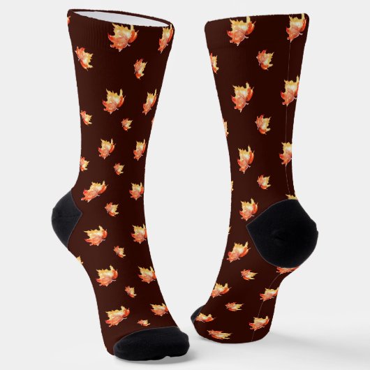 Herfstblad gekleurde sokken (Gebogen)