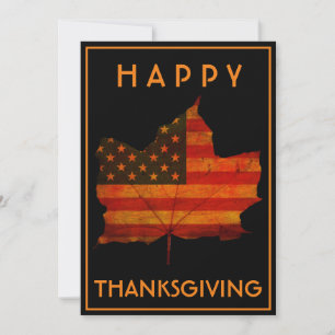 HERFSTBLAD GELUKKIGE THANKSGIVING VS-VLAG KAART
