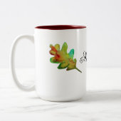 Herfstblad Gepersonaliseerd Tweekleurige Koffiemok (Links)