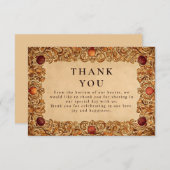 Herfstblad granaatappel bruiloft bedankkaart (Voorkant / Achterkant)