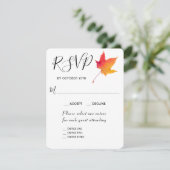 Herfstblad Herbst 3 Ingangs RSVP-reactiekaart RSVP Kaartje (Staand voorkant)