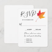 Herfstblad Herbst 3 Ingangs RSVP-reactiekaart RSVP Kaartje (Voorkant / Achterkant)