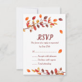Herfstblad Herfst Bruiloft RSVP-kaarten RSVP Kaartje (Voorkant)