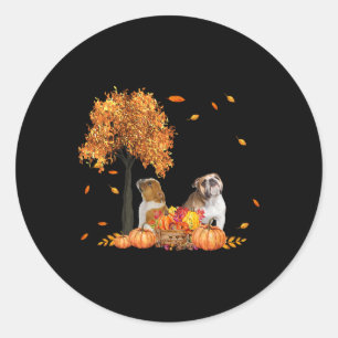 Herfstblad Herfst Hondenliefhebber Halloween Thank Ronde Sticker