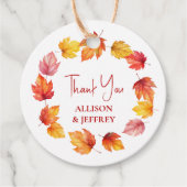 Herfstblad Herfst Moderne bruiloft verbrand roest Bedankjes Labels (Voorkant)