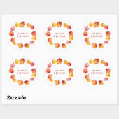Herfstblad Herfst Moderne bruiloft verbrand roest Ronde Sticker (Vel)
