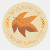 Herfstblad Herfst paar retour adres Stickers (Voorkant)