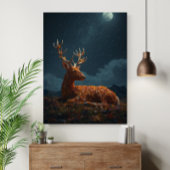 Herfstblad Herten Slapen Onder Sterren Poster
