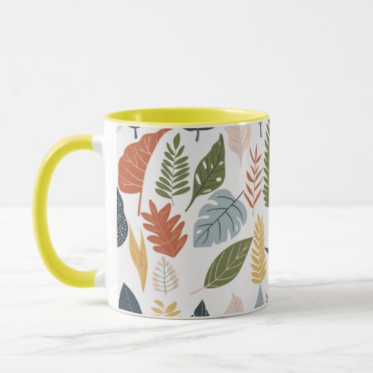  herfstblad Kleurig patroon Oranje geel Mok (Links)