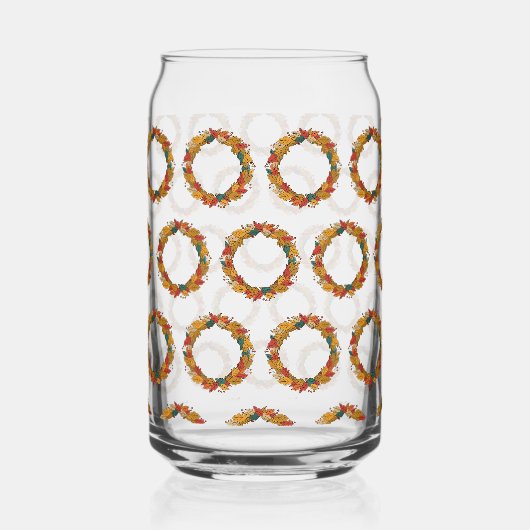 Herfstblad Krans Cirkel Blikvorm Glas (Voorkant)