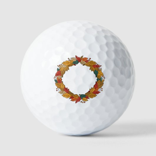 Herfstblad Krans Cirkel Golfballen (Voorkant)