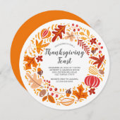 Herfstblad krans Thanksgiving Kaart (Voorkant / Achterkant)