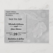 Herfstblad met hart Save the Date Aankondigingskaart (Achterkant)