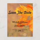 Herfstblad met hart Save the Date Aankondigingskaart (Voorkant)