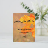 Herfstblad met hart Save the Date Aankondigingskaart (Staand voorkant)