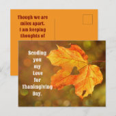 Herfstblad met hart Thanksgiving kaart (Voorkant / Achterkant)