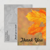 Herfstblad met Hart Trouw Dank Je Aankondigingskaart (Voorkant / Achterkant)