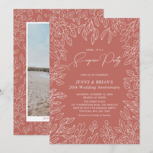 Herfstblad | Moderne herfst bruiloft jubileum Kaart (Voorkant / Achterkant)