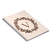Herfstblad Monogram Initiaal Naam Herfst Ontwerp Notitieboek (Rechterzijde)