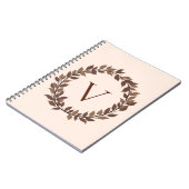 Herfstblad Monogram Initiaal Naam Herfst Ontwerp Notitieboek (Linkerzijde)