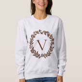 Herfstblad Monogram Initiaal Naam Herfst Ontwerp Trui (Voorkant)