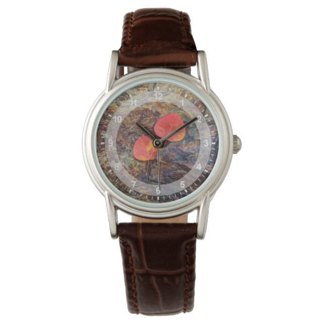 Herfstblad op rots, Californië Horloge (Voorkant)