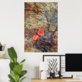 Herfstblad op rots, Californië Poster (Thuiskantoor)