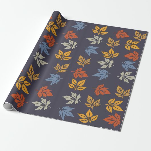 Herfstblad Patroon Cadeaupapier (Uitgerold)