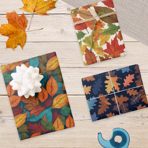 Herfstblad Patroon Herfstseizoen Natuur Thema Inpakpapier Vel