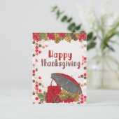 Herfstblad Polka Dot Happy Thanksgiving Briefkaart (Staand voorkant)
